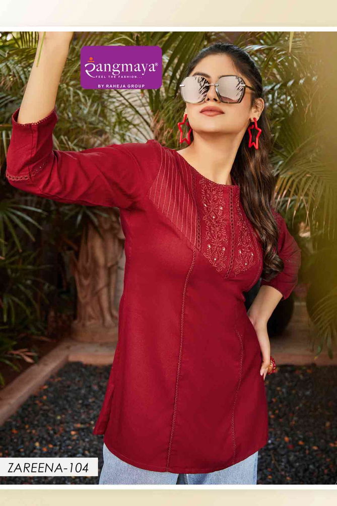 Zareena By Rangmaya Rayon Tunic Ladies Top Wholesalers In Delhi